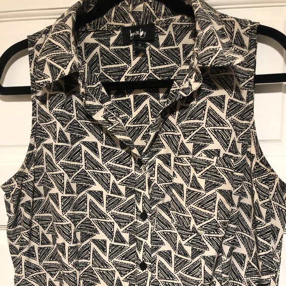 Geometric Half Button-Up Dress - Picture 1 of 3